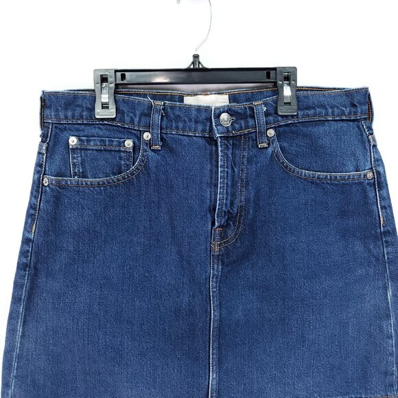 Everlane Jean Skirt Womens Size 30 Mid Rise Blue Denim Stretch Pockets - Picture 9 of 10